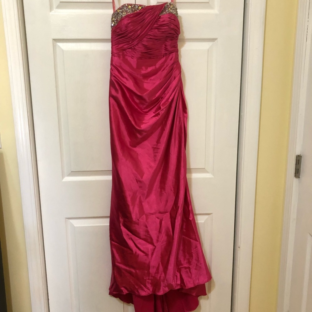 Hot pink evening dress